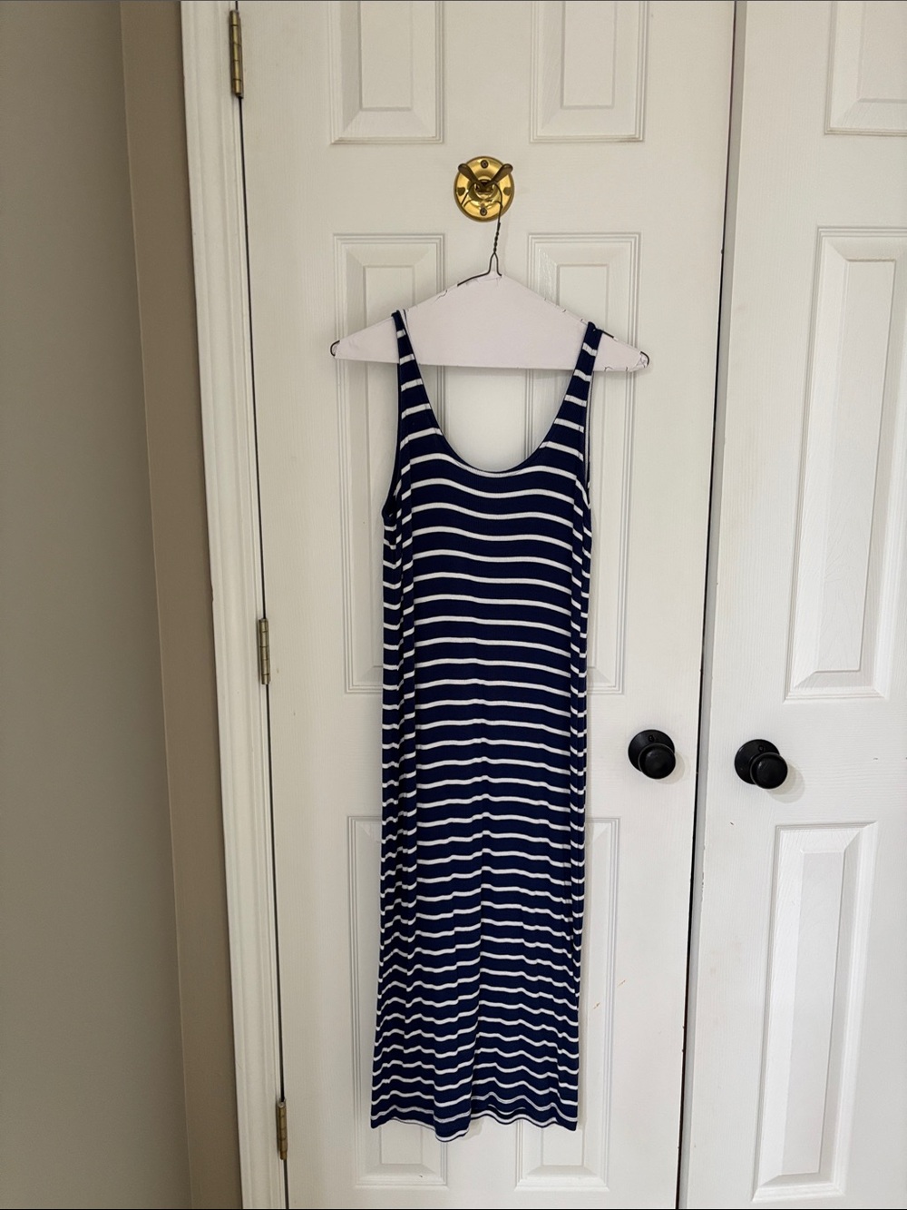 Old Navy Blue and White Striped Tank Maxi